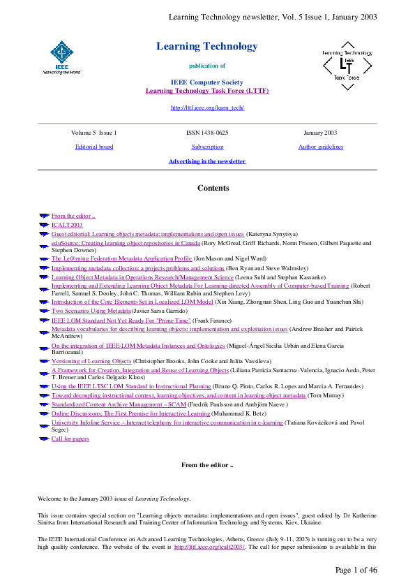 (PDF) Metadata Vocabularies for Describing Learning Objects ...