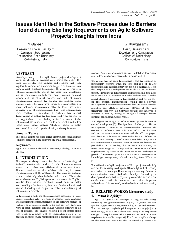 (PDF) Issues identified in the software process due to barriers found ...