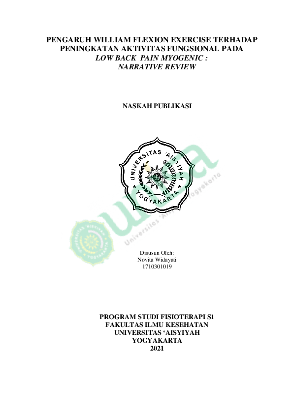 Pdf Pengaruh William Flexion Exercise Terhadap Peningkatan Aktivitas