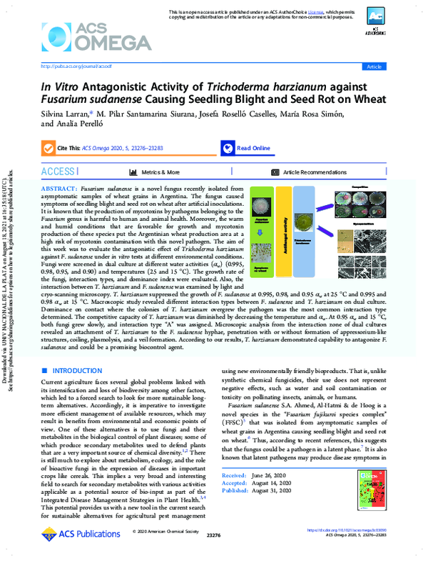 (PDF) In Vitro Antagonistic Activity of Trichoderma harzianum against ...
