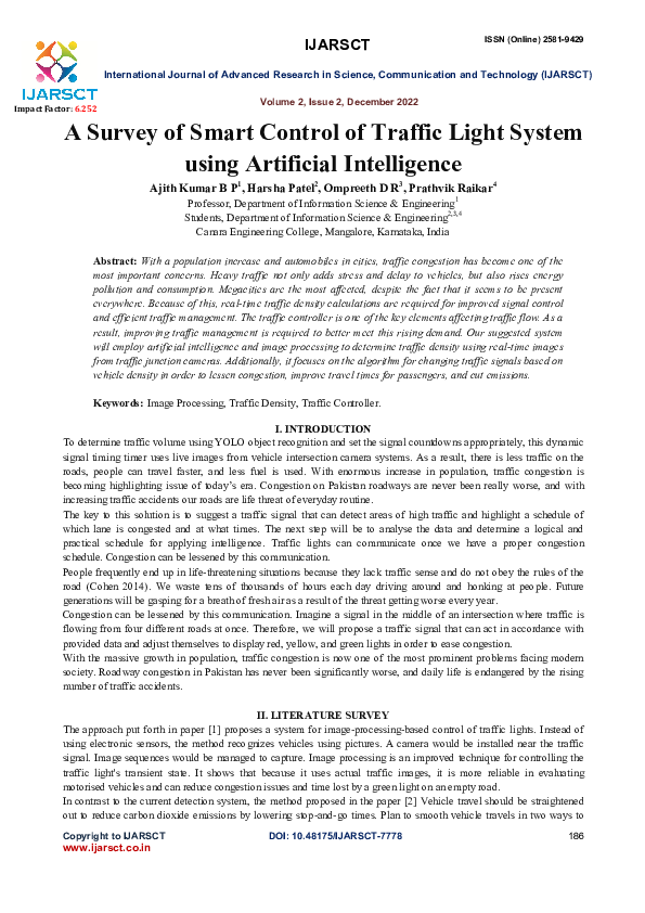 (PDF) A Survey of Smart Control of Traffic Light System using ...