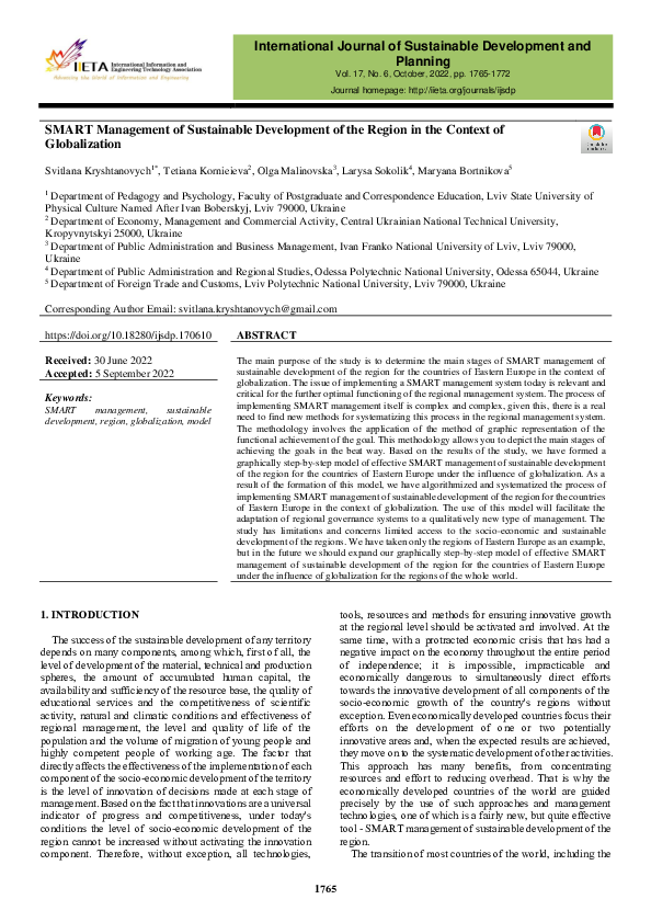 (PDF) SMART Management of Sustainable Development of the Region in the ...