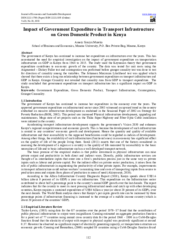 (PDF) Impact of Government Expenditure in Transport Infrastructure on ...