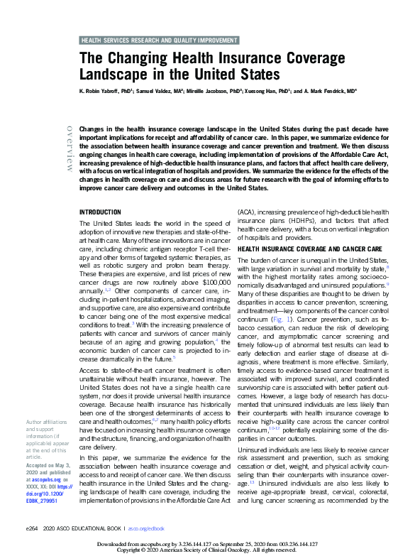 (PDF) The Changing Health Insurance Coverage Landscape in the United States
