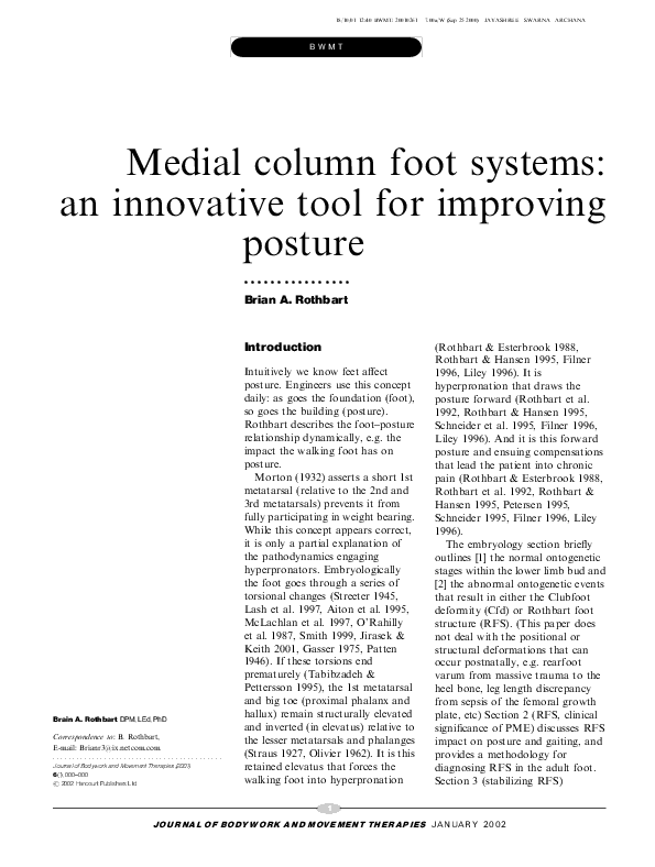  PDF Medial Column Foot Systems An Innovative Tool For Improving 