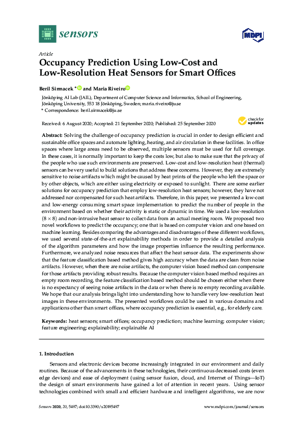 (PDF) Occupancy Prediction Using Low-Cost and Low-Resolution Heat ...