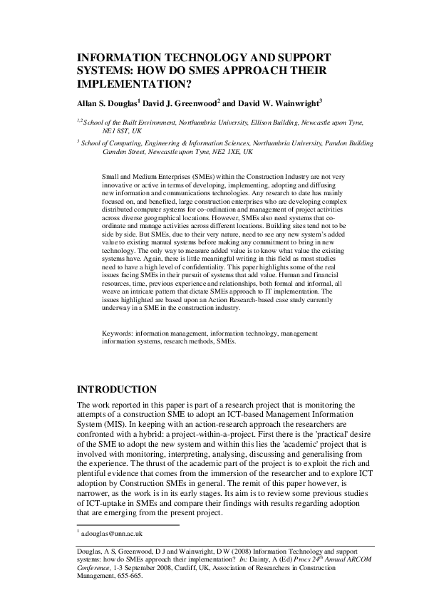 (PDF) Information technology and support systems - how do SMEs approach ...