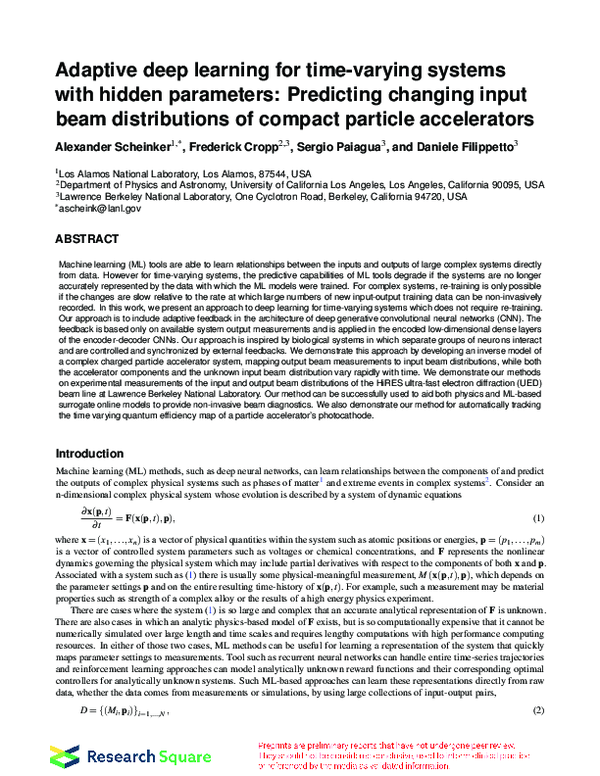 (PDF) Adaptive Deep Learning for Time-Varying Systems With Hidden ...
