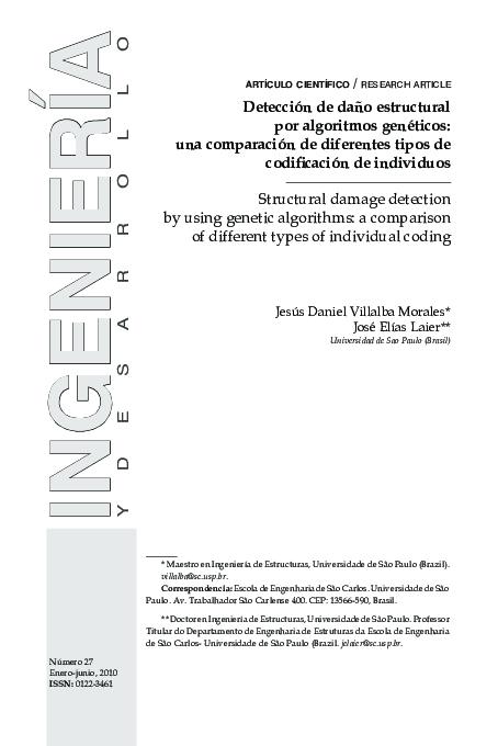 (PDF) Structural damage detection by using genetic algorithms: a ...