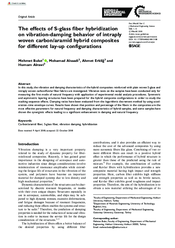 (PDF) The effects of S-glass fiber hybridization on vibration-damping ...