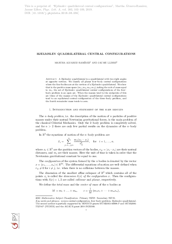 (PDF) Central Configurations of the Symmetric Restricted 4-Body Problem