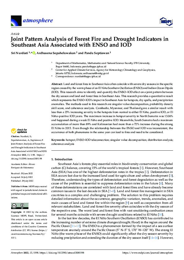 (PDF) Joint Pattern Analysis of Forest Fire and Drought Indicators in ...