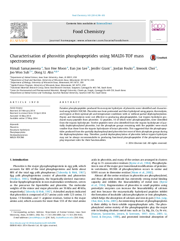 (PDF) Characterisation of phosvitin phosphopeptides using MALDI-TOF ...