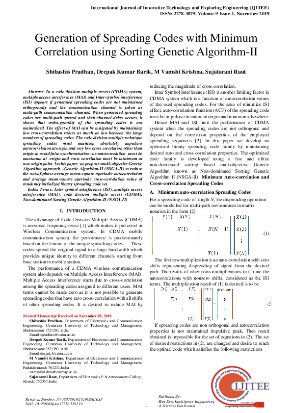 (PDF) Generation of Spreading Codes with Minimum Correlation using ...