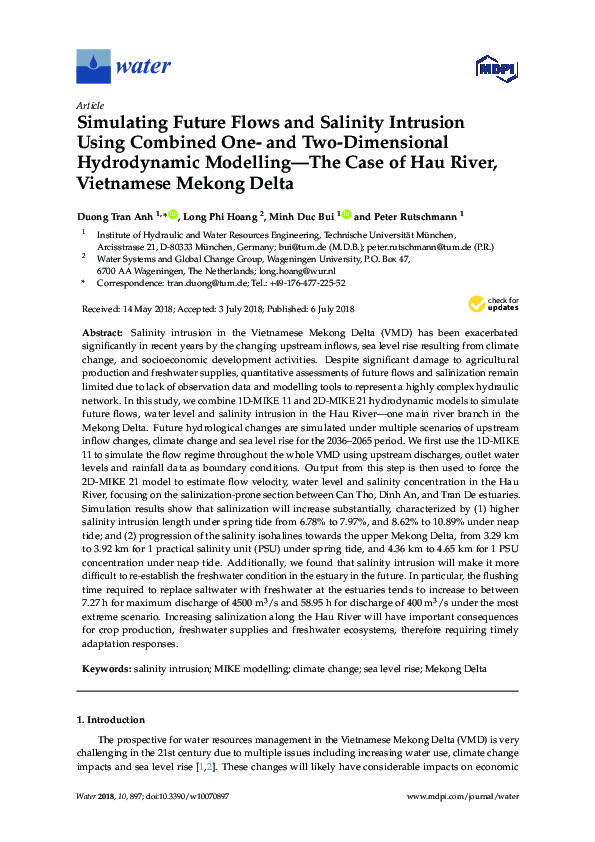 (PDF) Simulating Future Flows and Salinity Intrusion Using Combined One ...