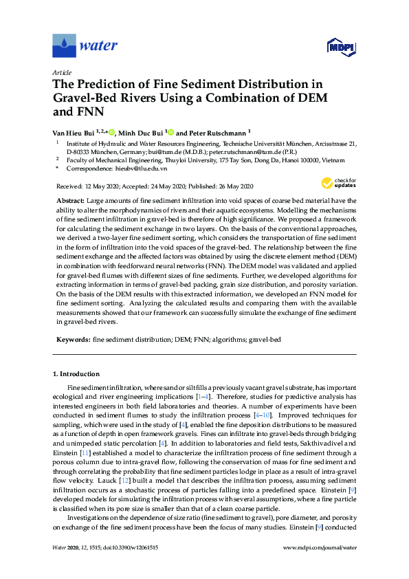 (PDF) The Prediction of Fine Sediment Distribution in Gravel-Bed Rivers ...