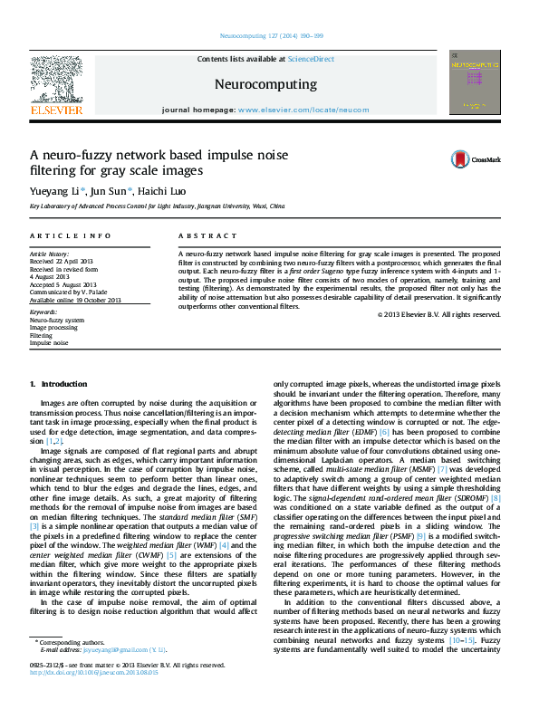 (PDF) A neuro-fuzzy network based impulse noise filtering for gray ...
