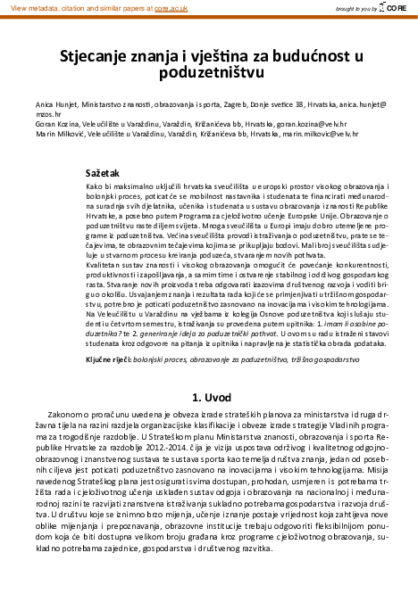 (PDF) Acquiring Entrepreneurial Knowledge and Skills for Future