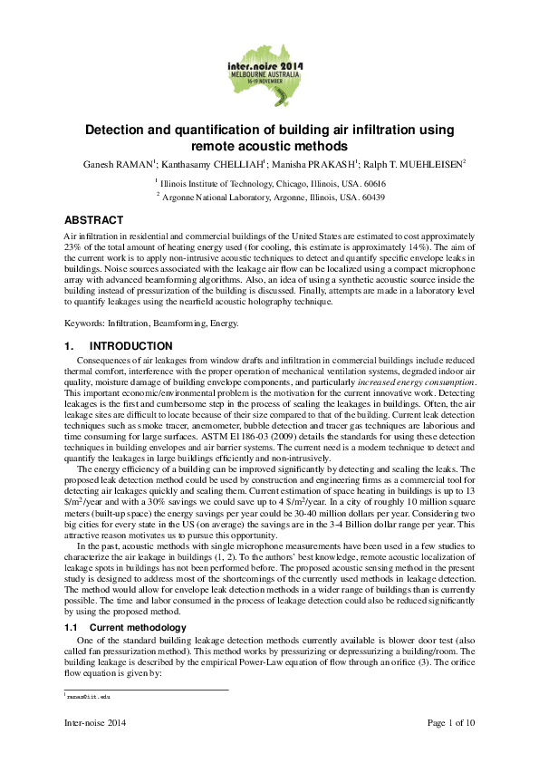 (PDF) Detection and quantification of building air infiltration using ...