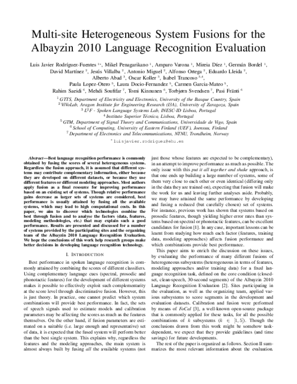 (PDF) Multi-site heterogeneous system fusions for the Albayzin 2010 ...
