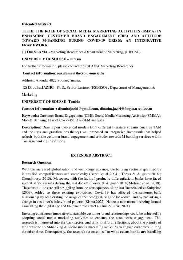 (PDF) THE ROLE OF SOCIAL MEDIA MARKETING ACTIVITIES (SMMA) IN ENHANCING ...
