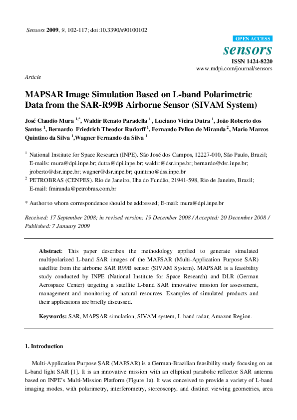 (PDF) MAPSAR Image Simulation Based on L-band Polarimetric Data from ...
