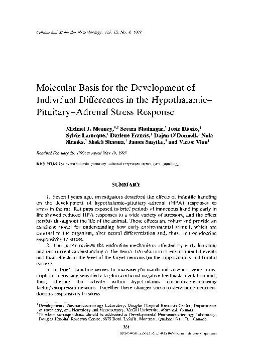 (PDF) Molecular basis for the development of individual differences in ...
