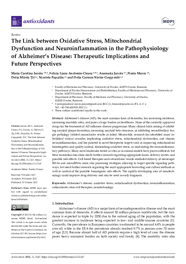 (PDF) The Link between Oxidative Stress, Mitochondrial Dysfunction and ...