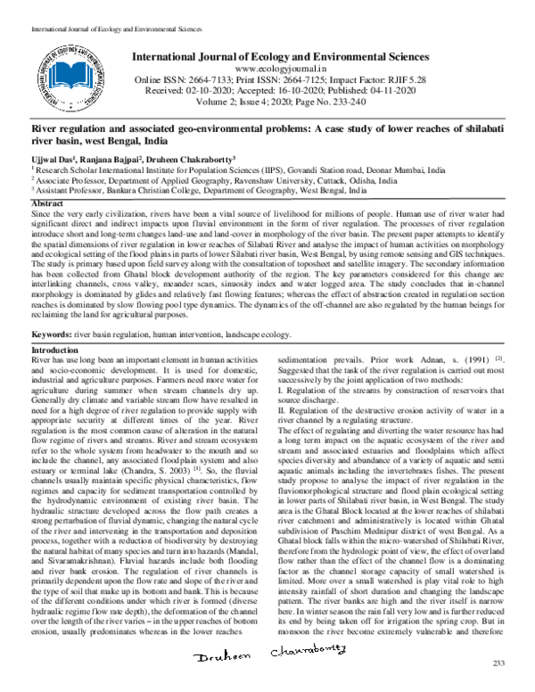 (PDF) River regulation and associated geo-environmental problems: A ...
