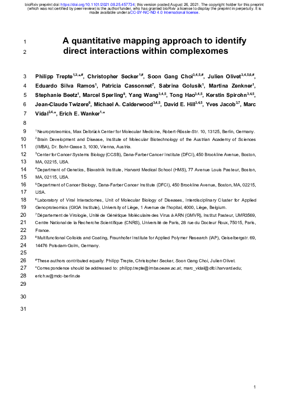 (PDF) A quantitative mapping approach to identify direct interactions ...