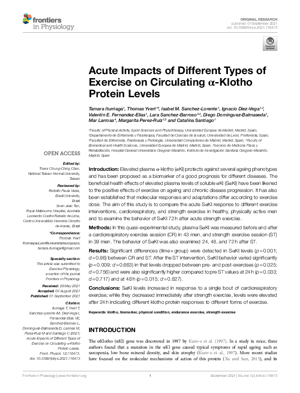 (PDF) Acute Impacts of Different Types of Exercise on Circulating α ...