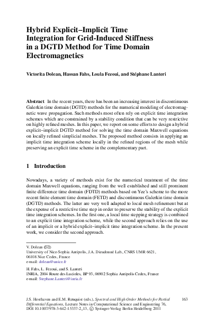 (PDF) Hybrid Explicit–Implicit Time Integration for Grid-Induced ...