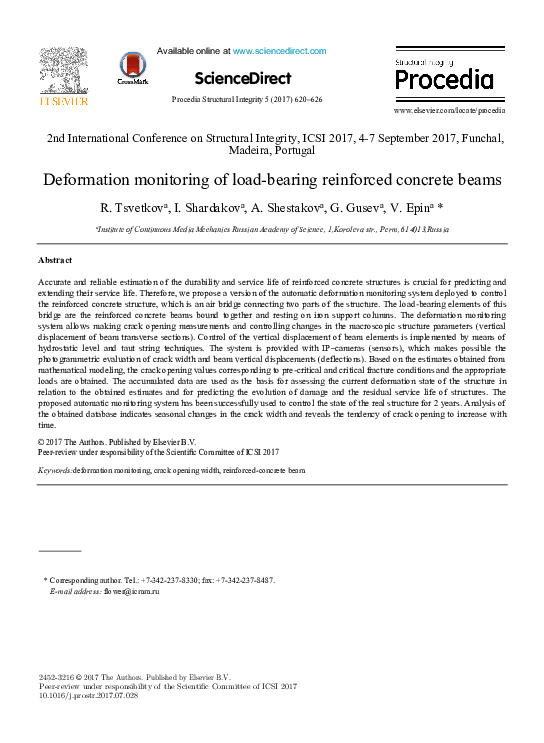 (PDF) Deformation monitoring of load-bearing reinforced concrete beams