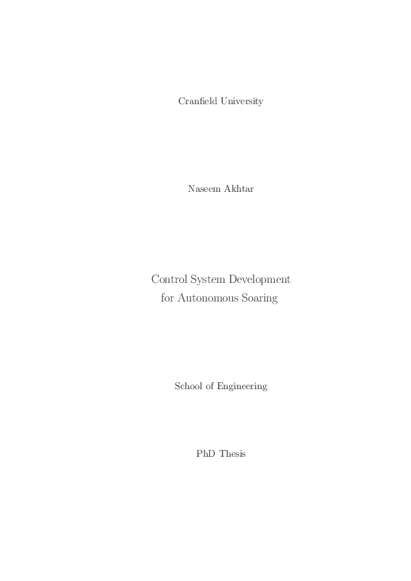 (PDF) Control system development for autonomous soaring