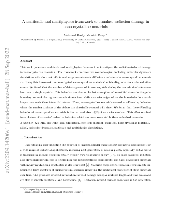 (PDF) A multiscale and multiphysics framework to simulate radiation ...