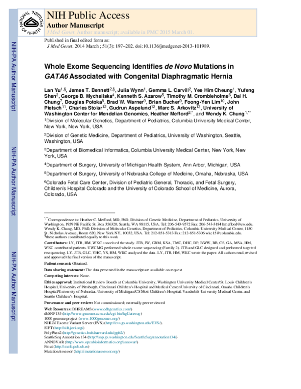 (PDF) Whole exome sequencing identifies de novo mutations ...