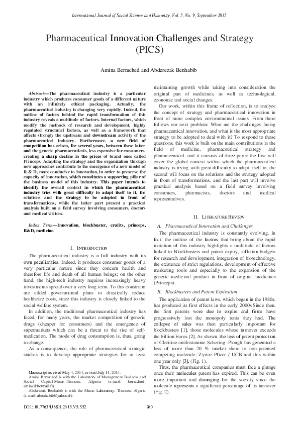 (PDF) Pharmaceutical Innovation Challenges and Strategy (PICS)
