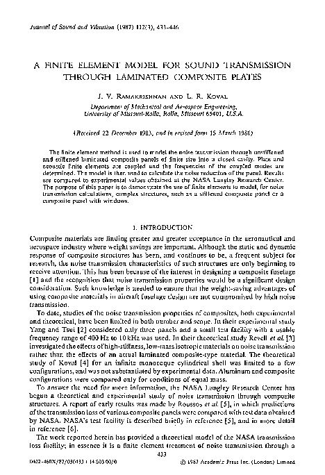 (PDF) A finite element model for sound transmission through laminated ...