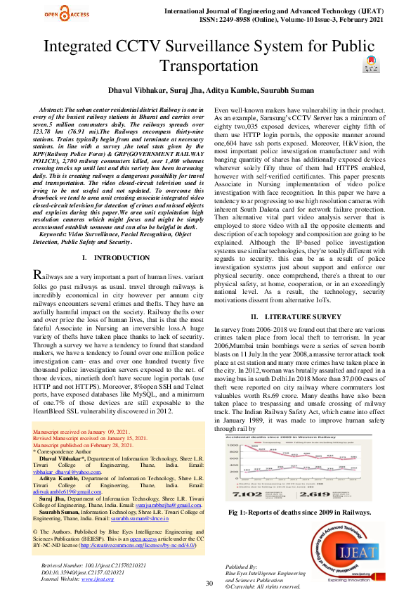 (PDF) Integrated CCTV Surveillance System for Public Transportation