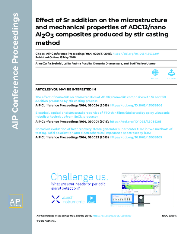 (PDF) Effect of Sr addition on the microstructure and mechanical ...