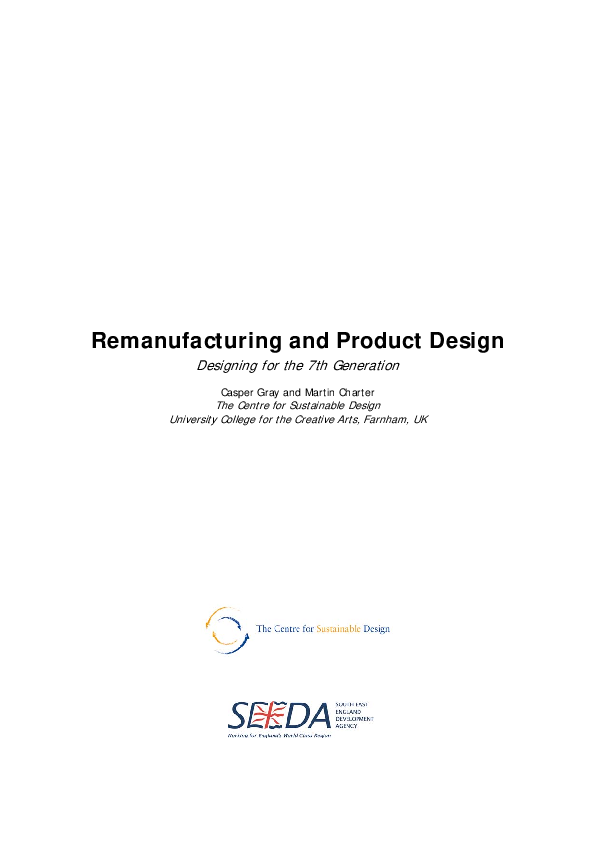 (PDF) Remanufacturing and product design
