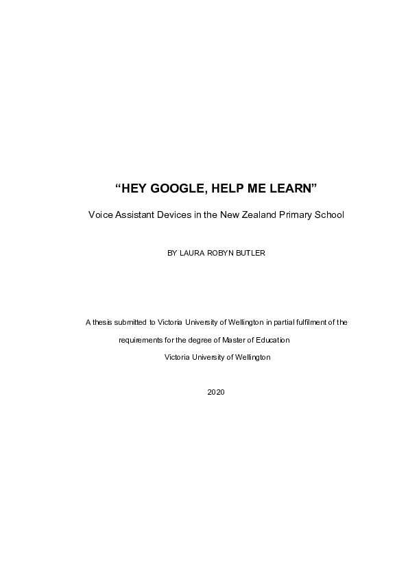 (PDF) “HEY GOOGLE, HELP ME LEARN” Voice Assistant Devices in the New ...