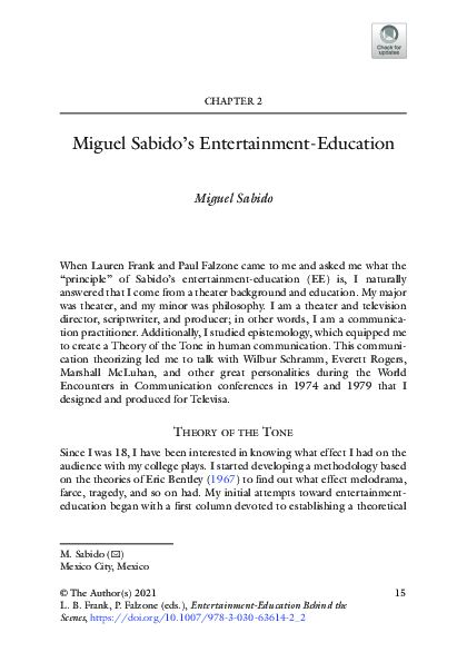 (PDF) Miguel Sabido’s Entertainment-Education