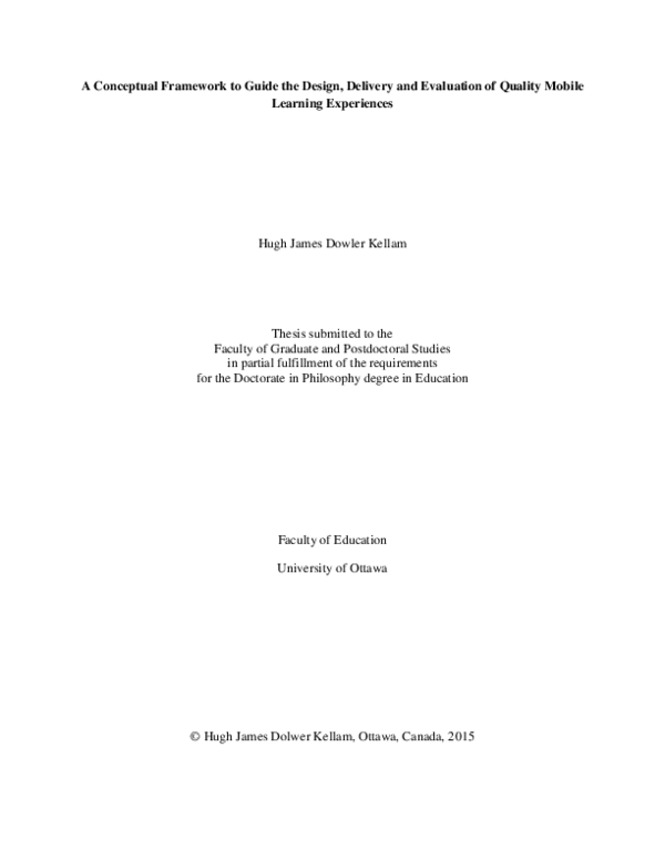 (PDF) A Conceptual Framework to Guide the Design, Delivery and ...
