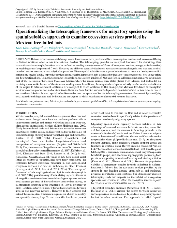 (PDF) Operationalizing the telecoupling framework for migratory species ...