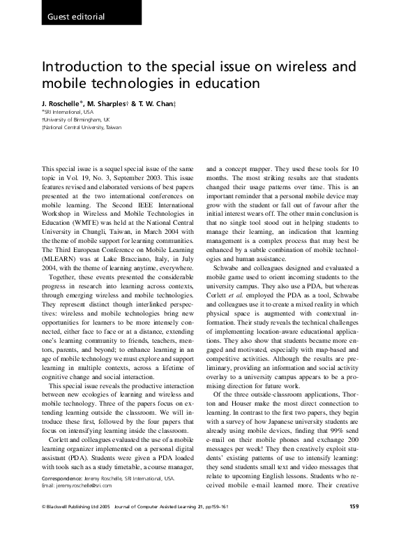 (PDF) Introduction to the special issue on wireless and mobile ...