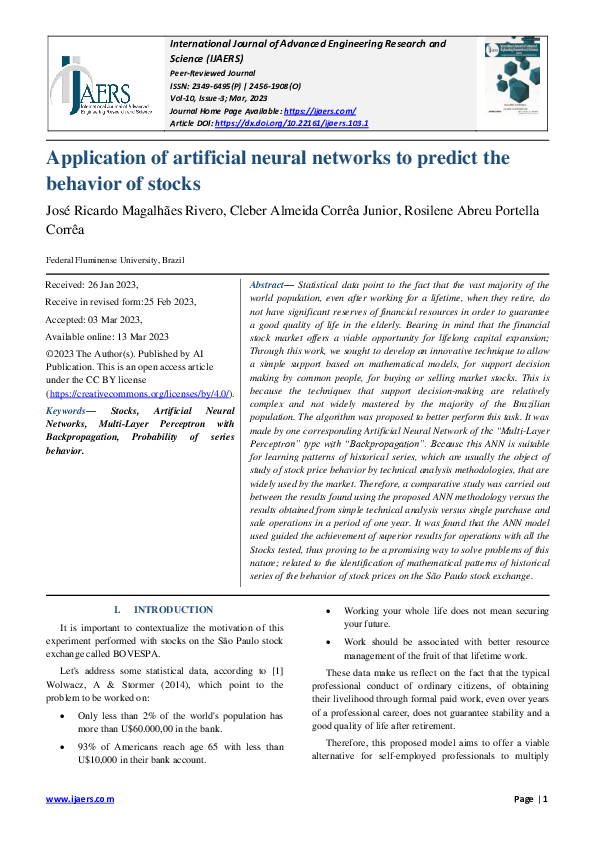 (PDF) Application of artificial neural networks to predict the behavior ...