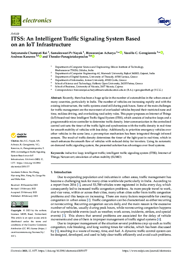 (PDF) ITSS: An Intelligent Traffic Signaling System Based on an IoT ...