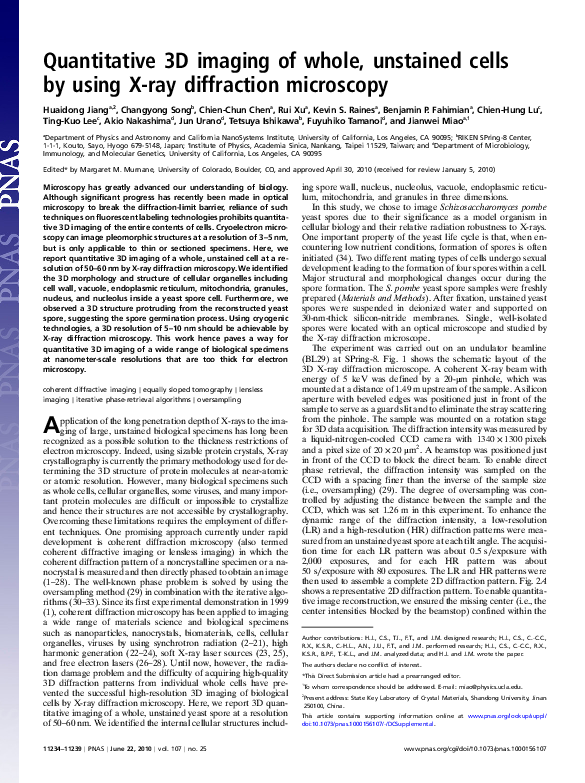 (PDF) Quantitative 3D imaging of whole, unstained cells by using X-ray ...