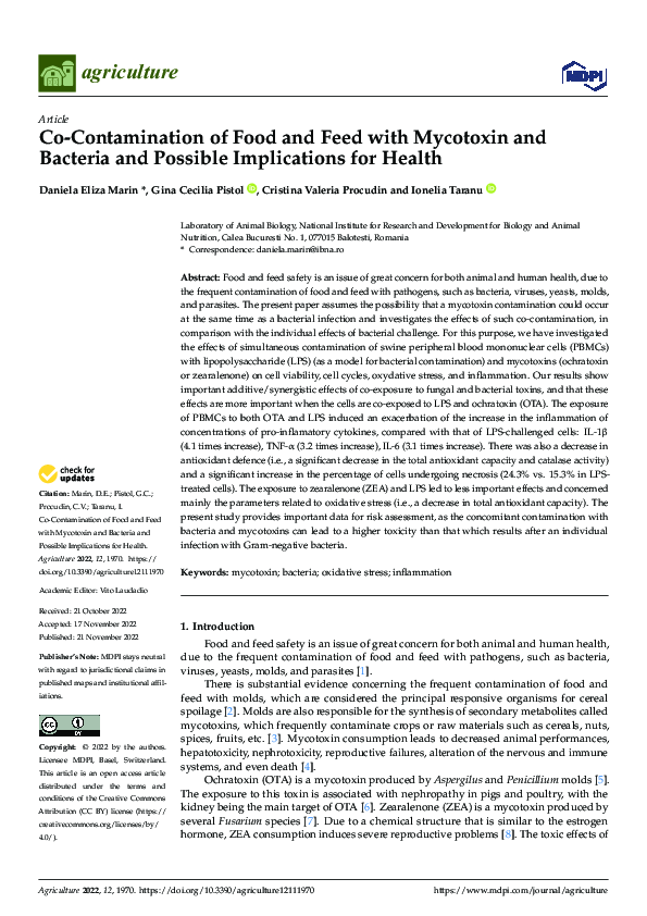 (PDF) Co-Contamination of Food and Feed with Mycotoxin and Bacteria and ...